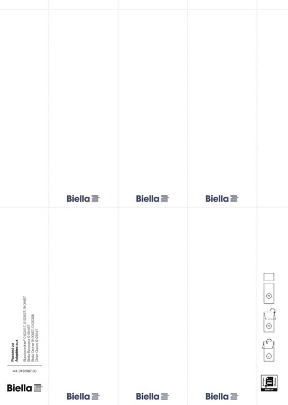 Étiquettes pour classeurs Biella 70 mm Blanc 10 Feuilles de 6 Étiquettes