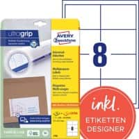 Étiquettes universelles Ultragrip AVERY Zweckform 4782 Adhésif A4 Blanc 97 x 67.7 mm 30 Feuilles de 8 Étiquettes