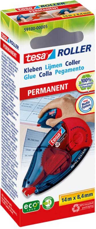 Applicateur de ruban adhésif tesa tesaroller permanent Rechargeable Permanente 0,84 x 14 cm 59100-00005-00 14 m