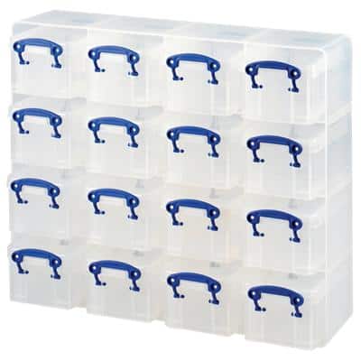 Module de rangement Really Useful Box 0.3LCORG 16 x 0,3 l Transparent Plastique 37,5 x 12,5 x 31 cm