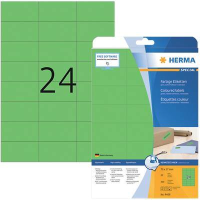 Étiquettes universelles HERMA 4404 Vert Rectangulaires 480 Étiquettes par paquet
