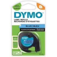 Ruban d’étiquettes LT Dymo S0721650 / 91205 LetraTag d’origine Autocollant Bleu 12 mm x 4 m