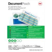 GBC Document Laminierfolien A7 Glänzend 125 Mikron (2 x 125) Transparent 100 Stück