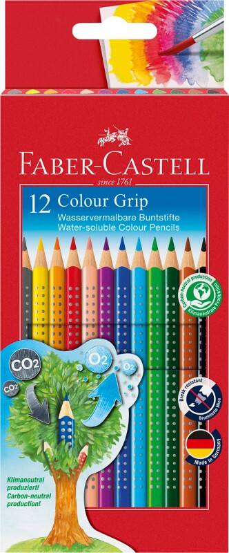 Crayons de couleur Faber-Castell Colour Grip Assortiment 12 Unités