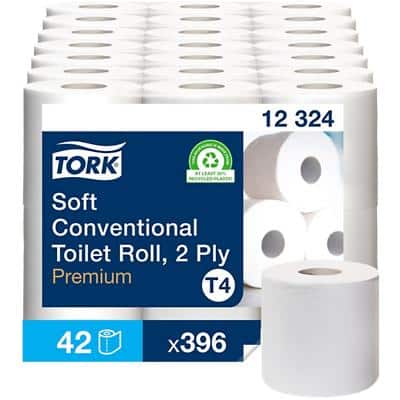 Papier toilette Tork T4 Premium 2 épaisseurs 12324 42 Rouleaux de 396 Feuilles