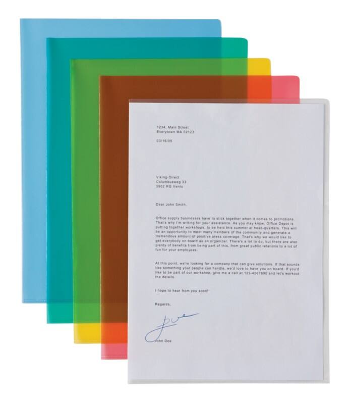 Viking Deluxe Stark Klarsichthülle A4 Genarbt Farbig assortiert PP (Polypropylen) 145 Mikron 25 Stück