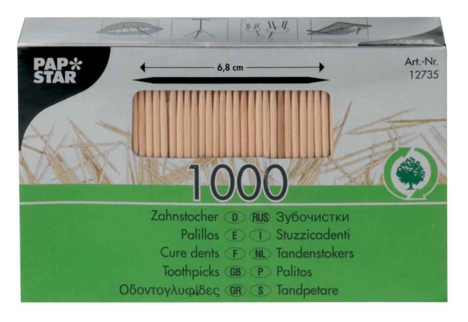 Cure-dents PAPSTAR Bois 1000 Unités