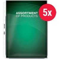 Rexel Extra Capacity Prospekthüllen DIN A4 Texturiert Transparent 180 Mikron PVC (Polyvinylchlorid) Öffnung Oben 11 Löcher 5 Stück