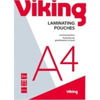 Viking Laminierfolien A4 Glänzend 75 Mikron (2 x 75) Transparent 25 Stück