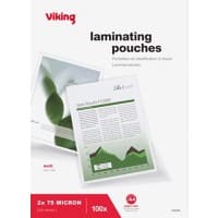 Viking Laminierfolien A4 Matt 75 Mikron (2 x 75) Transparent 100 Stück