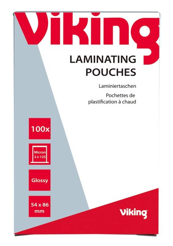 Viking Laminierfolien Visitenkarte &amp; Kreditkarte Glänzend 125 (2 x 125 Mikron) Transparent 100 Stück