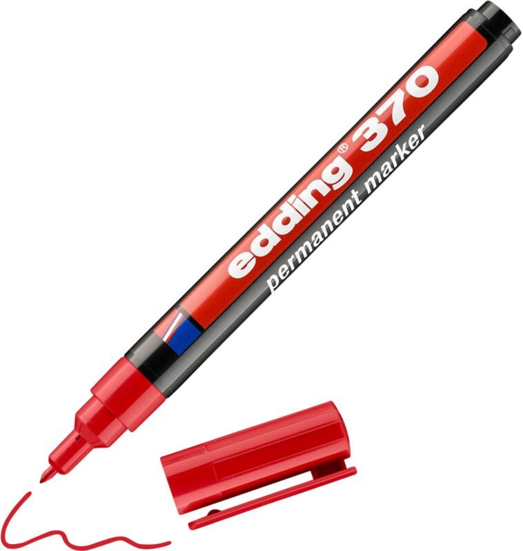 edding 370 370 Permanentmarker  Fein Rundspitze  - 1 mm Rot Wasserbeständig