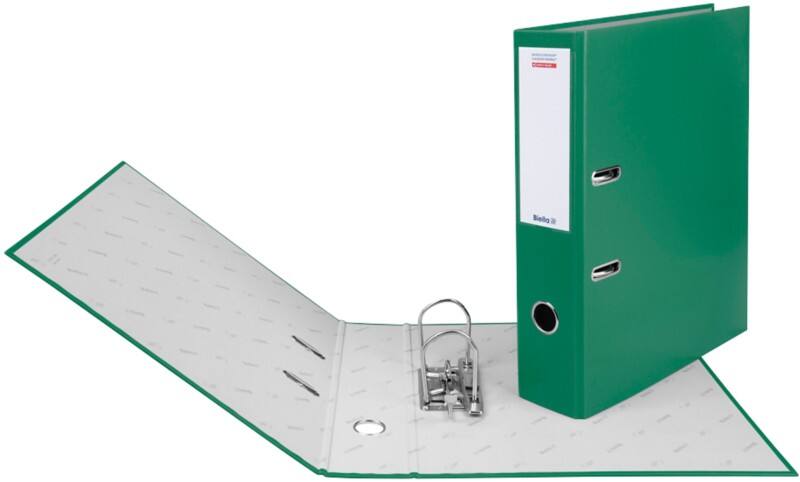 Classeur à levier Biella Large A4 70 mm Vert 2 Anneaux 10341730U Plastique Portrait