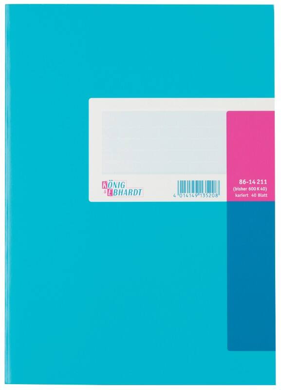 Cahier König & Ebhardt A4 Bleu Couverture en carton Quadrillé 40 feuilles