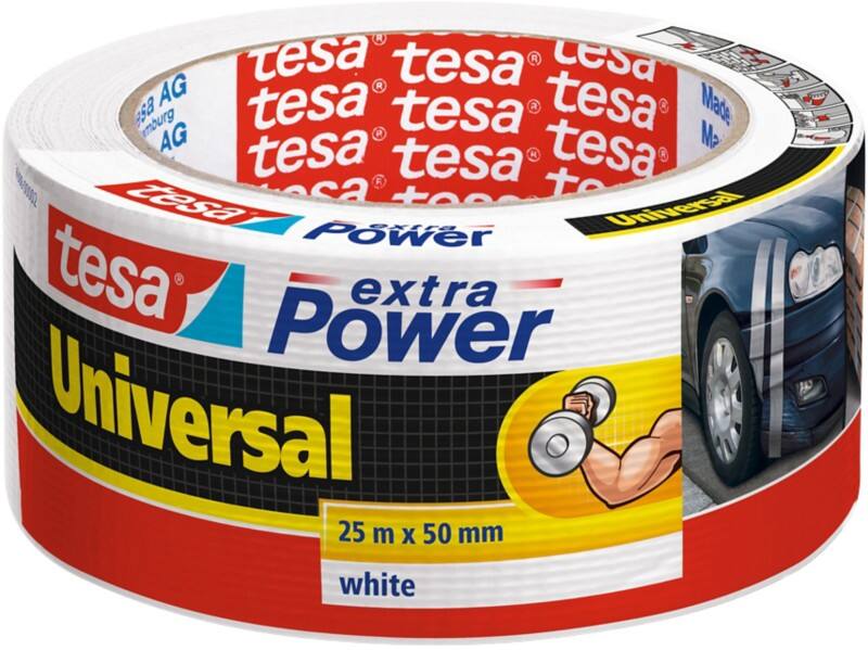 Ruban adhésif tesa extra Power Universal Blanc 50 mm (l) x 25 m (L) PE (Polyéthylène)