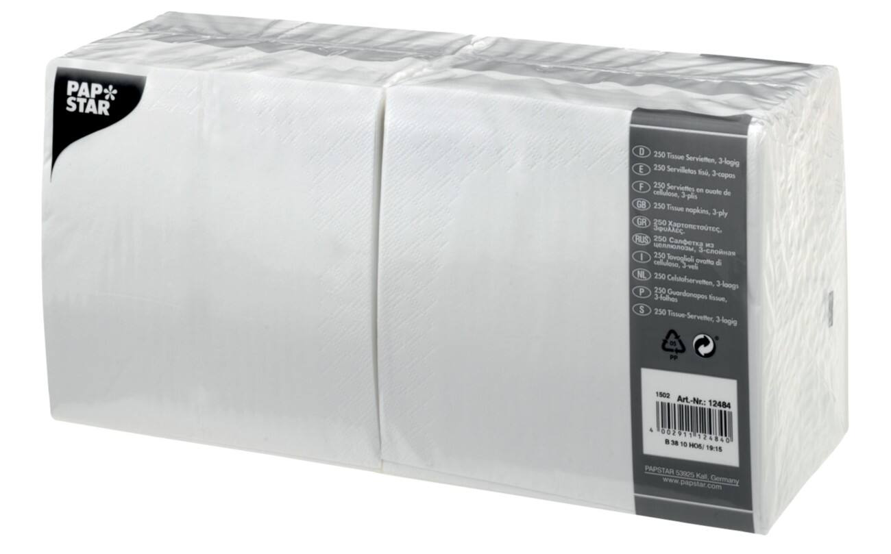 PAPSTAR Servietten 250 Stück Weiß 250 Stück