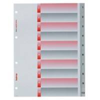 Intercalaires Kolma Longlife A4 portrait 10 intercalaires Rouge, gris