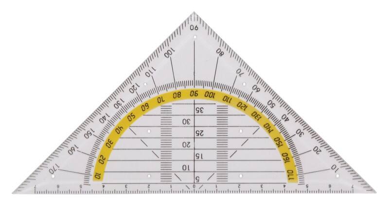 Viking Geodreieck Kunststoff Gelb, Transparent 16 cm