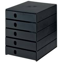 Module de classement Styro Stryo Noir 5 tiroirs 24,6 x 33,5 x 32,3 cm