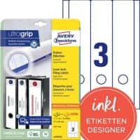 AVERY Zweckform ultragrip Ordneretiketten L4759-25 Selbsthaftend A4 Weiss 6.1 x 29.7 cm 30 Blatt à 3 Etiketten