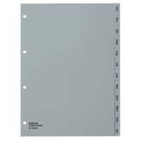 Kolma Register DIN A4 hoch Grau 12-teilig Perforiert Kunststoff Dez - Jan 12 Blatt