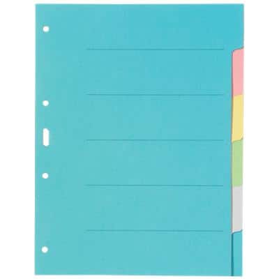 Blanko Register DIN A4 Farbig Sortiert Farbig Sortiert 6-teilig Pappkarton 4 Löcher 6 Sätze