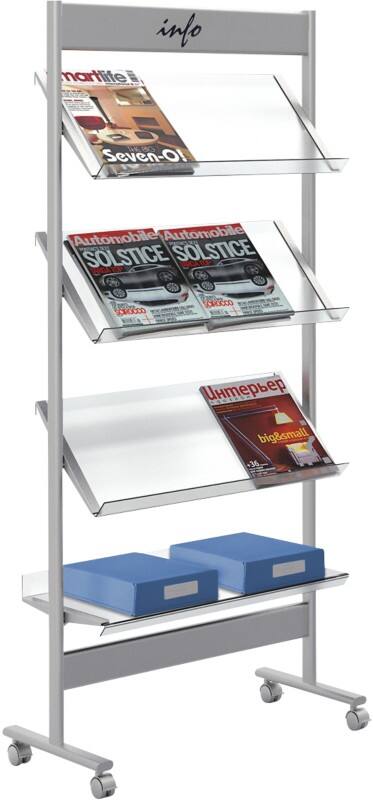 Porte-brochures Kerkmann Ecoline A4 Argenté 6313 730 (L) x 310 (P) x 1600 (H) mm