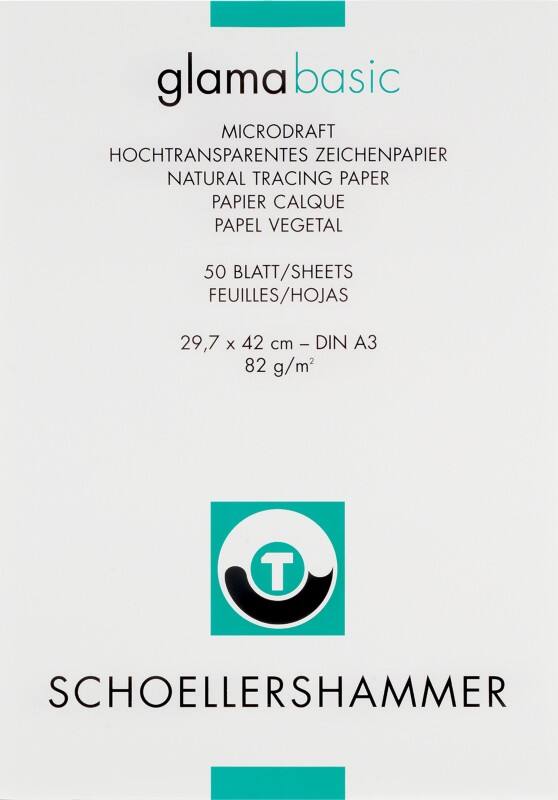 Papier à dessin SCHOELLERSHAMMER A3 Transparent 80 g/m² Lisse 50 Feuilles