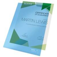 Leitz Sichthüllen 41530035 A4 PVC Hartfolie 150 Mikron Blau 100 Stück