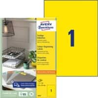 Étiquettes universelles AVERY Zweckform 3473 Adhésif A4 Jaune 210 x 297 mm 100 Feuilles de 1 Étiquettes