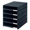 Styro Schubladenbox Styroval mit 5 offenen Schüben Kunststoff Schwarz 24,6 x 33,5 x 32,3 cm
