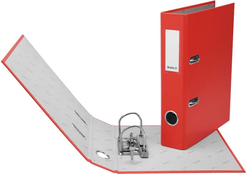 Classeur à levier Biella Étroit Plasti-Color A5 40 mm Rouge 2 Anneaux 10750445U Plastique Portrait