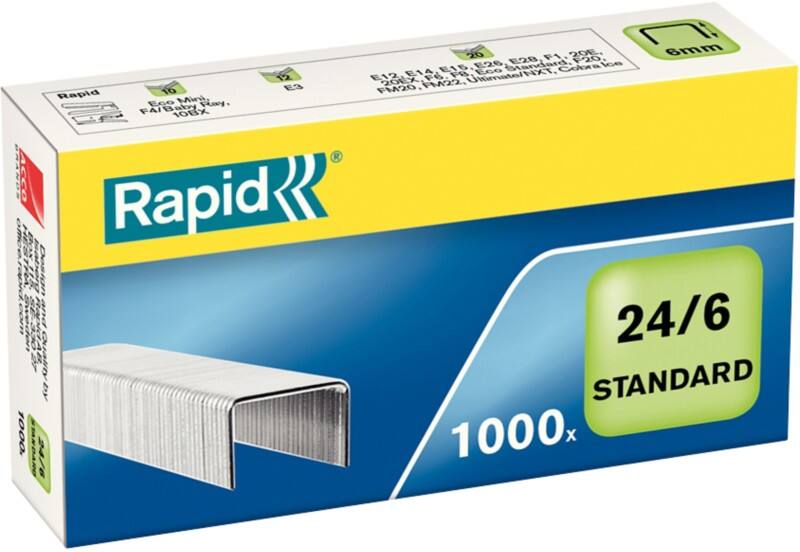 Agrafes Rapid Standard 24/6 24855600 Argenté 1 000 Agrafes