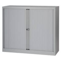 Armoire basse à portes rideaux Bisley Euro Gris clair 1200 x 430 x 1030 mm