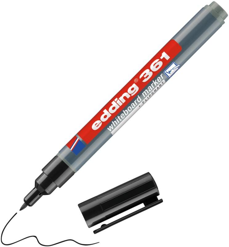 edding 361 Whiteboard-Marker Schwarz Fein Rundspitze  -  