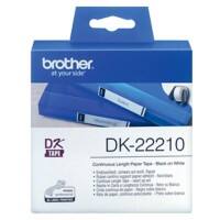 Brother DK-22210 Authentic Papier Endlosetiketten Selbstklebend Schwarzer Druck auf Weiss 29 mm x 30.5m