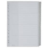 Intercalaires Leitz Vierge A4 extra large Gris Blanc, assortiment 20 intercalaires Polypropylène 11 Perforations 1278