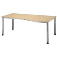 Bureau 4 pieds Hammerbacher Matrix Ergonomic Érable 1'800 x 1'000 x 760 x 68 - 76 mm