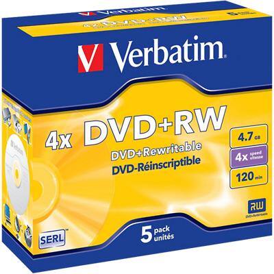 DVD + RW Verbatim 4.7 Go 5 Unités