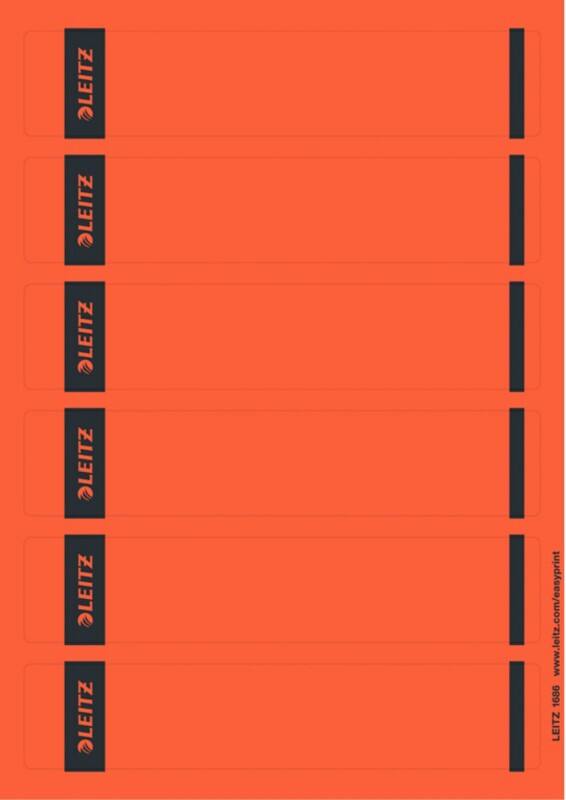 Leitz PC-beschriftbare Selbstklebende Rückenschilder 1686 Für Leitz 1050 Qualitäts-Ordner Rot 39 x 192 mm 150 Stück