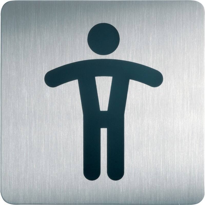 Pictogramme DURABLE Toilettes hommes Adhésif Acier inoxydable 15 x 15 cm