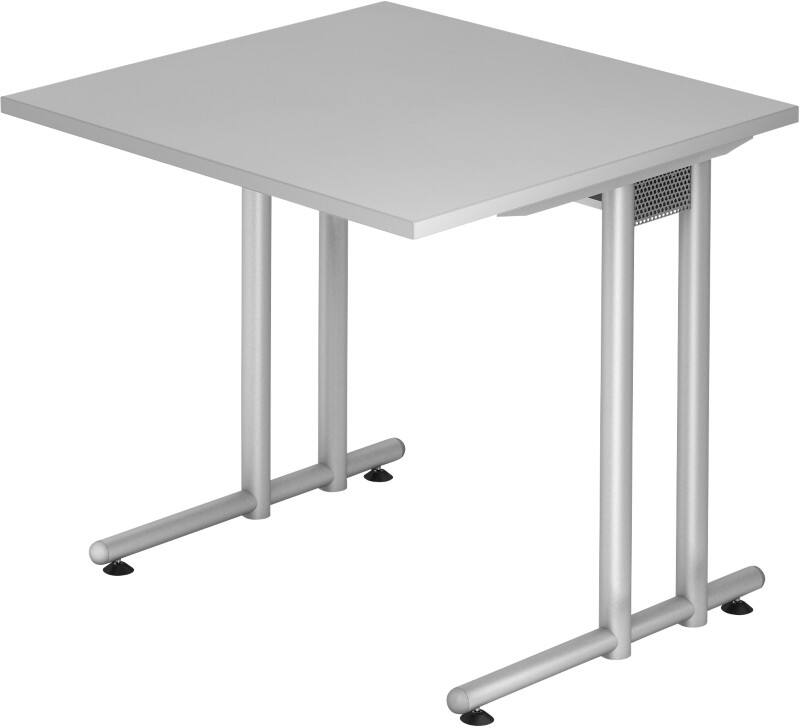 Bureau pied en C Hammerbacher Matrix Gris clair 800 x 800 x 720 mm