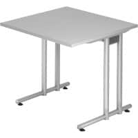 Bureau pied en C Hammerbacher Matrix Gris clair 800 x 800 x 720 mm