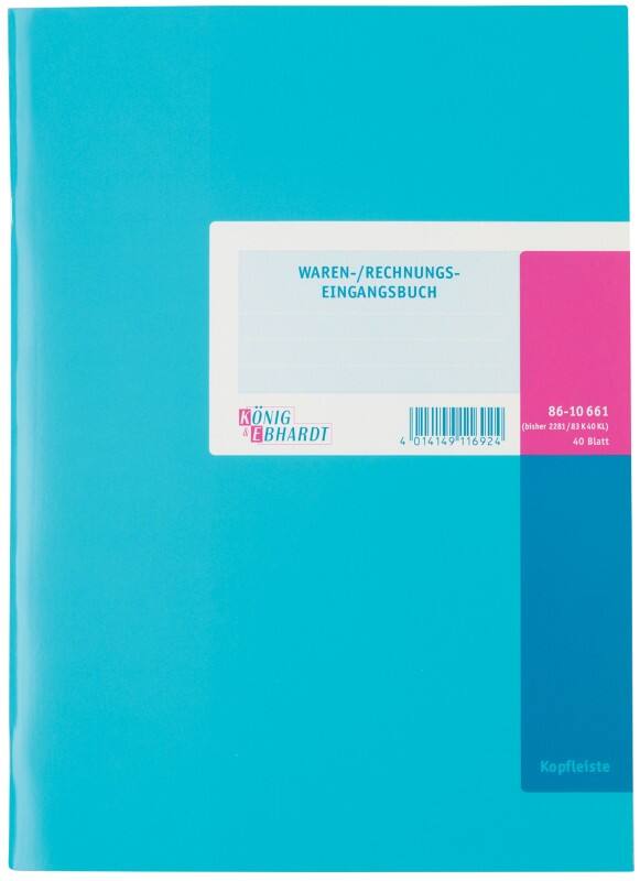 Livre d’entrées et de sorties König & Ebhardt Bleu A4 21 x 25,7 cm 40 Feuilles