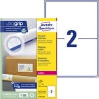 AVERY Zweckform Abziehhilfe QuickPEEL,ultragrip Versandetiketten L7168-100 Selbsthaftend A4 Weiss 199,6 x 143,5 mm 100 Blatt à 2 Etiketten