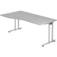 Bureau pied en C Hammerbacher Matrix Ergonomic Gris clair 1'800 x 1'000 x 720 mm