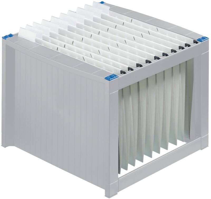 helit the rack Hängeregisterbox A4 36 x 38 x 26 cm 40 Mappen Kunststoff Hellgrau