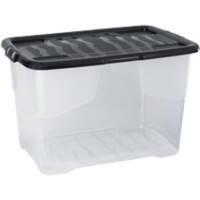 Aufbewahrungsbox Curve 65 L Transparent, Schwarz Polypropylen 60 x 40 x 37 cm