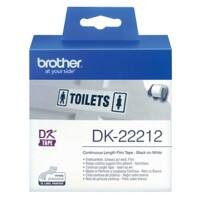 Brother DK-22212 Authentic Endlosetiketten Film Selbstklebend Schwarzer Druck auf Transparent 62 mm x 15.2m