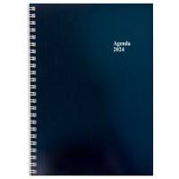 Simplex Buchkalender 2022 A5 1 Woche/2 Seiten Papier Blau 4-sprachig (D/F/I/GB)